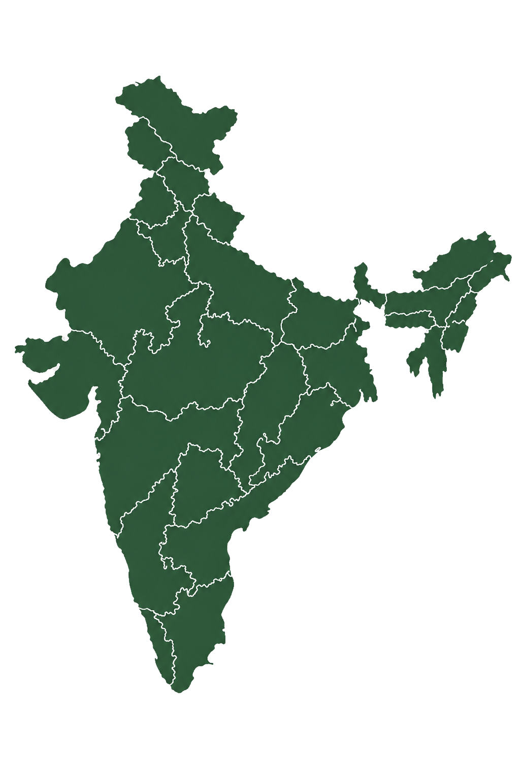 Map of India showing Premio destinations